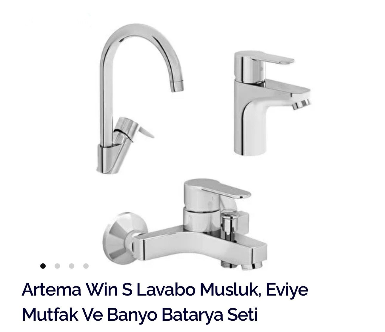 Artema Win S Lavabo Musluk, Eviye Mutfak ve Banyo Batarya Seti 